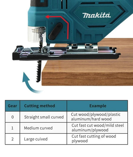 2025Makita DJV182Z 340W Brushless Jigsaw 18V Without Battery with Saw Blade Cordless Barrel Handle Portable Carpenter Power Tool