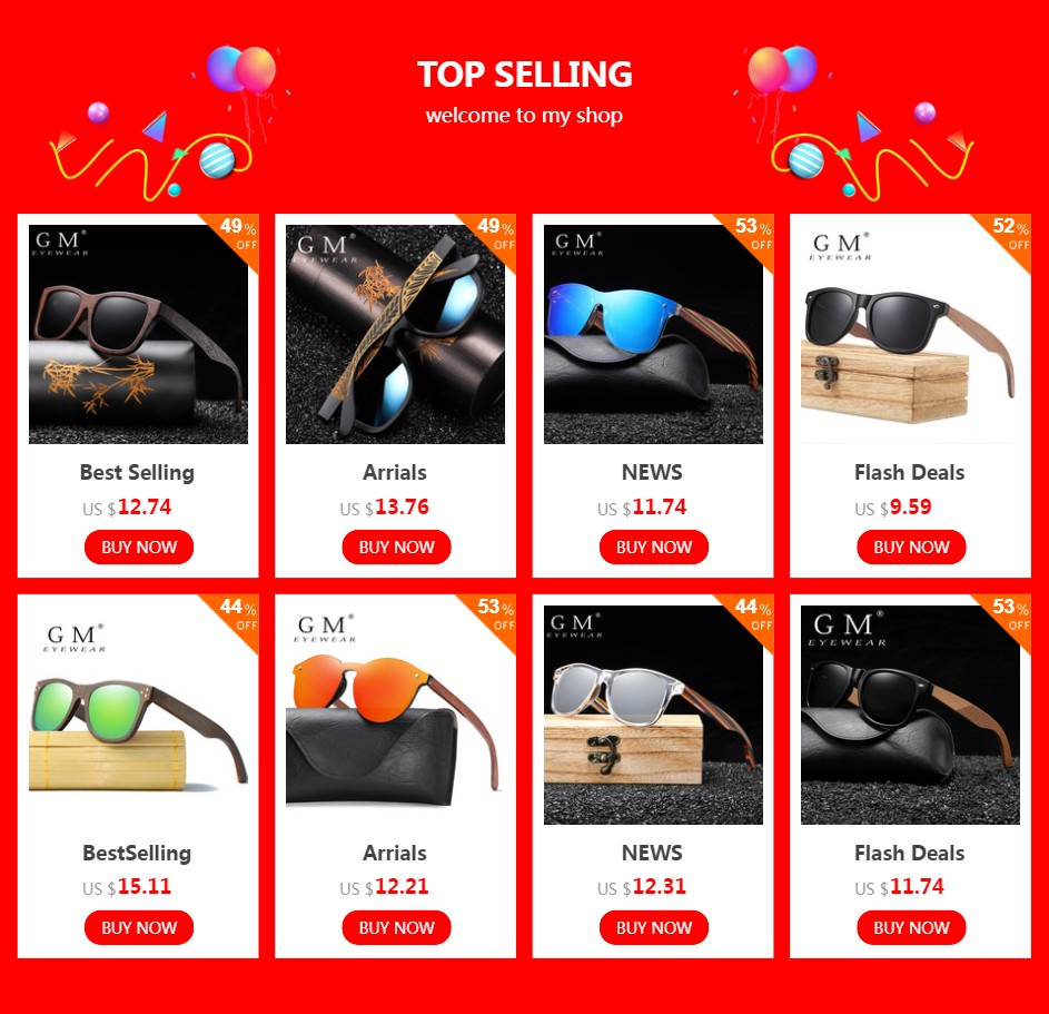 GM Environment-Friendly Retro Walnut Wood Sunglasses UV400 Polarized Bamboo Sunglasses Men's Fashion Trendy Anti Blue Lens 7061h