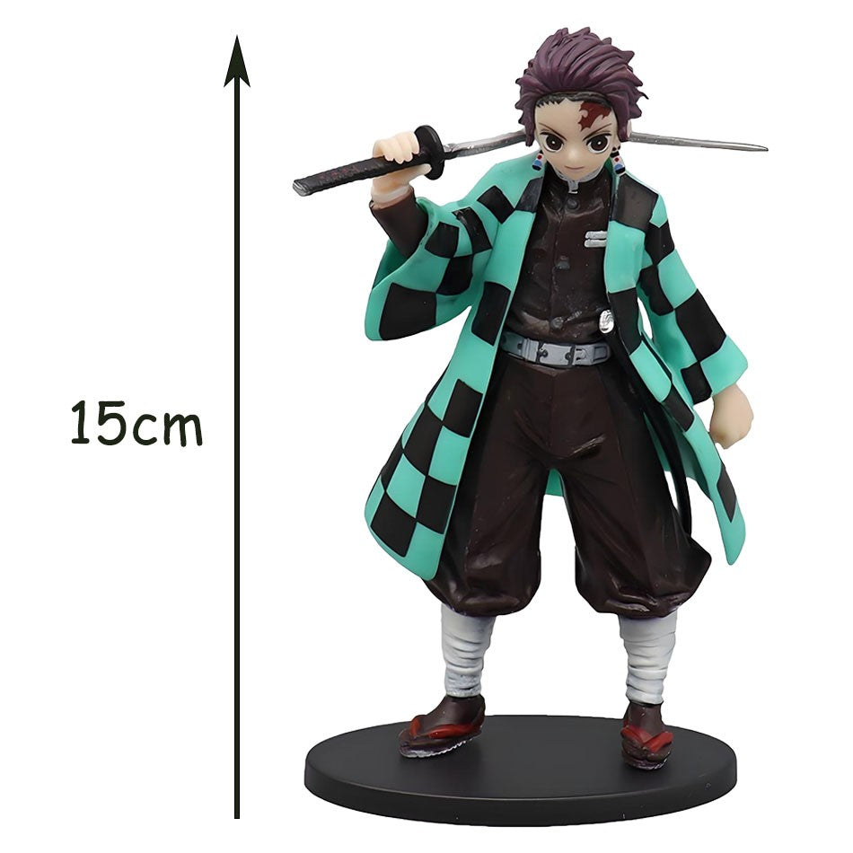 Demon Slayer Anime Action Figure - Kamado Tanjirou with Agatsuma Zenitsu And Nezuko PVC Model Toys Kimetsu No Yaiba Warriors
