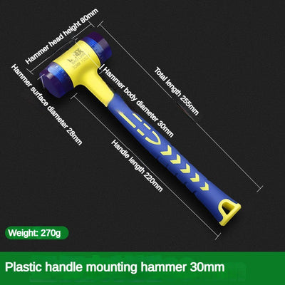 Detachable Insulated Double-Headed Installation Hammer 25mm-45mm Rubber Handle Soft Grip Hammer for Installation Work