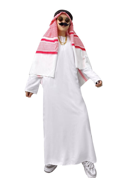Men Arabia Arab Sheikh Costume Shepherd Arabian Prince Cosplay for Adult Fantasia Purim Halloween Costumes
