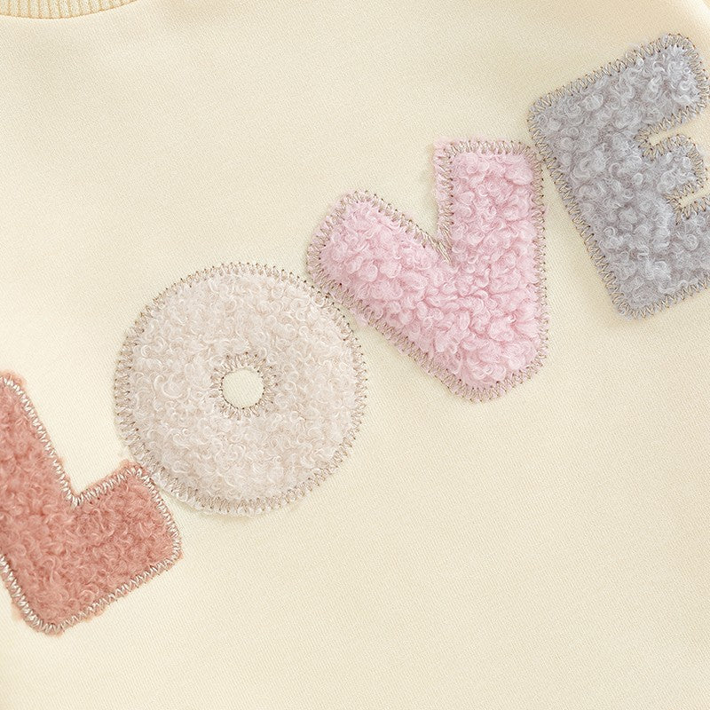 Baby Girl Clothes Newborn Infant Fall Winter Outfits Love Print Long Sleeve Sweatshirts Tops Pants Set 0-24M