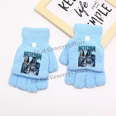 Avatar Fire and Ash Gloves Disneys Boy Winter Flip Cover Mittens Kids Outdoors Warm Cute Glove Children Clothes Accessories Gift