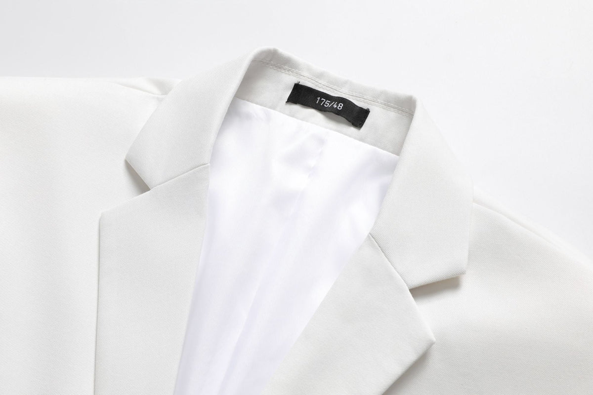 Men's Three-Piece White Suit, Anti-Wrinkle, No-Iron, Anti-Stick Fur Business Formal Suit, Four-Season Workplace Work Clothing Dr