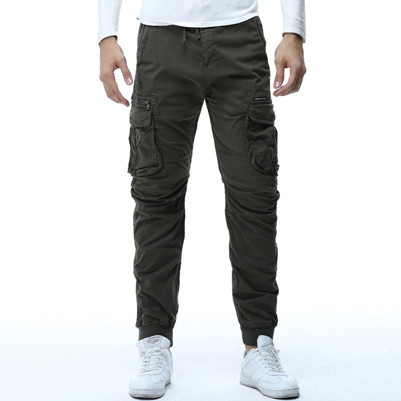 2025 Fashion Spring Mens Tactical Cargo Pants Men Joggers Army Military Casual Cotton Pants Hip Hop Ribbon Male army Trousers 38