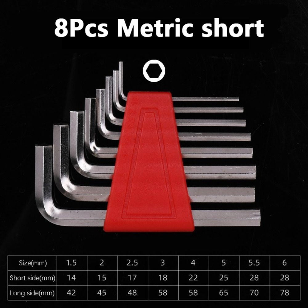 5/8/11 PCS Portable Short Arm Tool Size Allen Key Inch Wrench L Wrench Metric Wrench Allen Wrench
