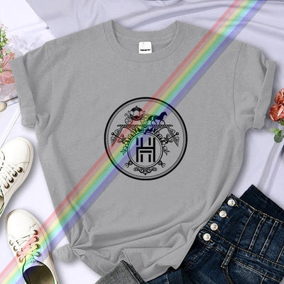 2025Luxury Brand High-Quality For Women's Summer Paris H Horse Printing T-shirt 100% Cotton Casual Oversized Y2k Sleeve O-neck