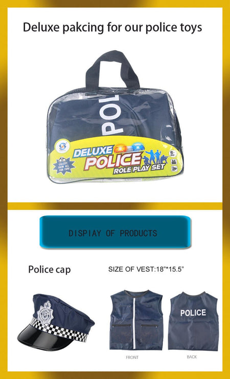 Police Cosplay Costumes for Unisex, Police Toys, Policeman, Compass, Whistle, Police Badge, Carnival Costume Props, Halloween