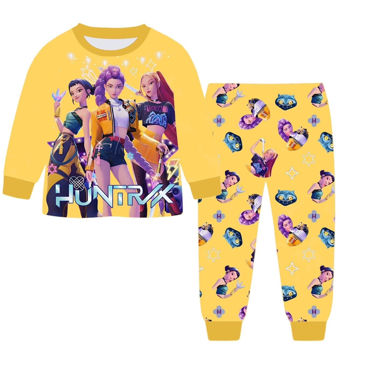 KPop Demon Hunters Movie Peripheral Pajama Set Kawaii Long Sleeve Long Pants Anime Costume Children's Toy Christmas Gift
