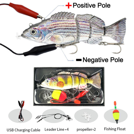Robotic Swimming Lures 130mm 4 Segements Swimbait 35/54g Fishing Auto Electric Wobblers USB Rechargeable LED Light For Bass Pike