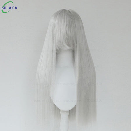 Very High Quality 400g 48 Colors 24Inch 60cm Long Straight Cosplay Wig With Bangs Heat Resistant Hair Anime Wigs + Wig Cap