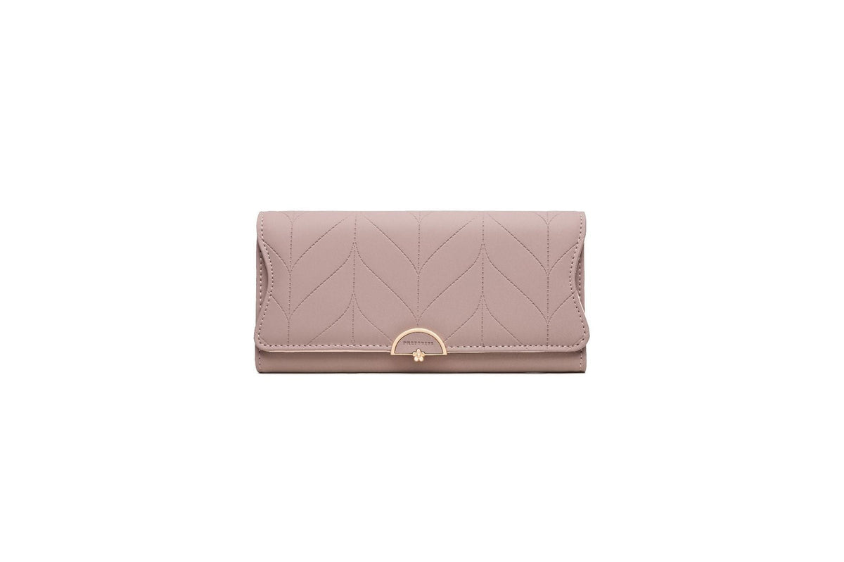 PU Fashion Long Women's Wallet Fashion Buckle New Handbag Large Capacity Fresh Wallet Wallet
