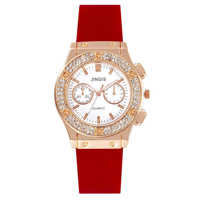 New Women Watches Fashion Silicone Quartz Watch All-Match Men's and Women's Same Diamond Watch Neutral Watch Alloy Student Watch