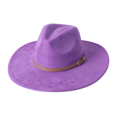 Vegan suede hat belt accessories heart-shaped wide-brimmed fedora hat for men and women felt jazz hat classic chapeau femme