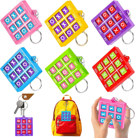 1/8pcs Tic Tac Toe Game Kids Educational Toy with Keychain Birthday Party Gift Goodie Stuffers Bag Pinata Filler Classroom Prize