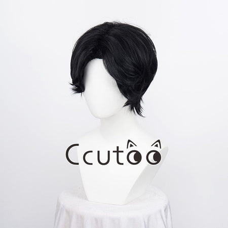 Anime Portgas D. Ace Short Black Wig Heat Resistant Synthetic Hair Cosplay Wigs + Wig Cap