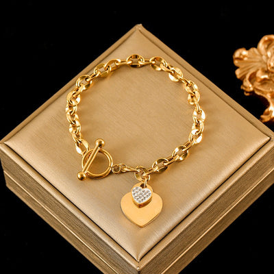 EILIECK 316L Stainless Steel Gold Color Starfish Moon Star Charm Bracelet For Women New Trendy Wrist Chain Jewelry Gift Party
