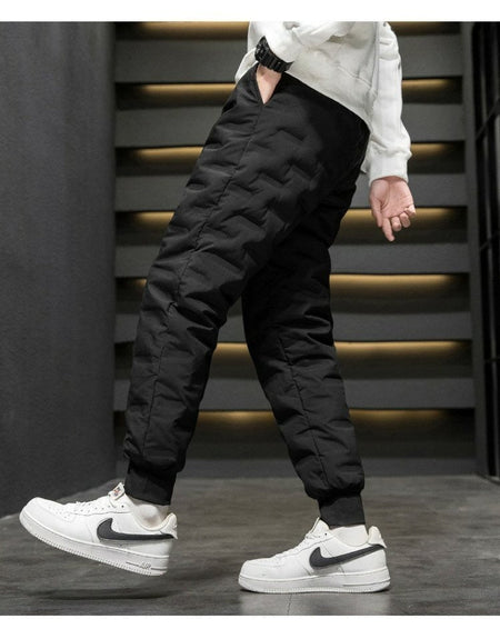 Men's down Cotton Trousers Windproof Waterproof Warm Winter Sports Loose Snowy Long Pants Youth Casual Faion Trendy  C...