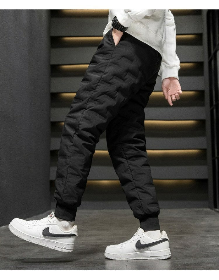 Men's down Cotton Trousers Windproof Waterproof Warm Winter Sports Loose Snowy Long Pants Youth Casual Faion Trendy  C...