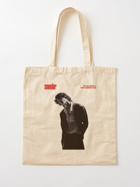 Sombr World Tour Tote Bag Shopping Bag Print Original Design White Unisex Travel Canvas Casual Bag Commuting Portable Handbags
