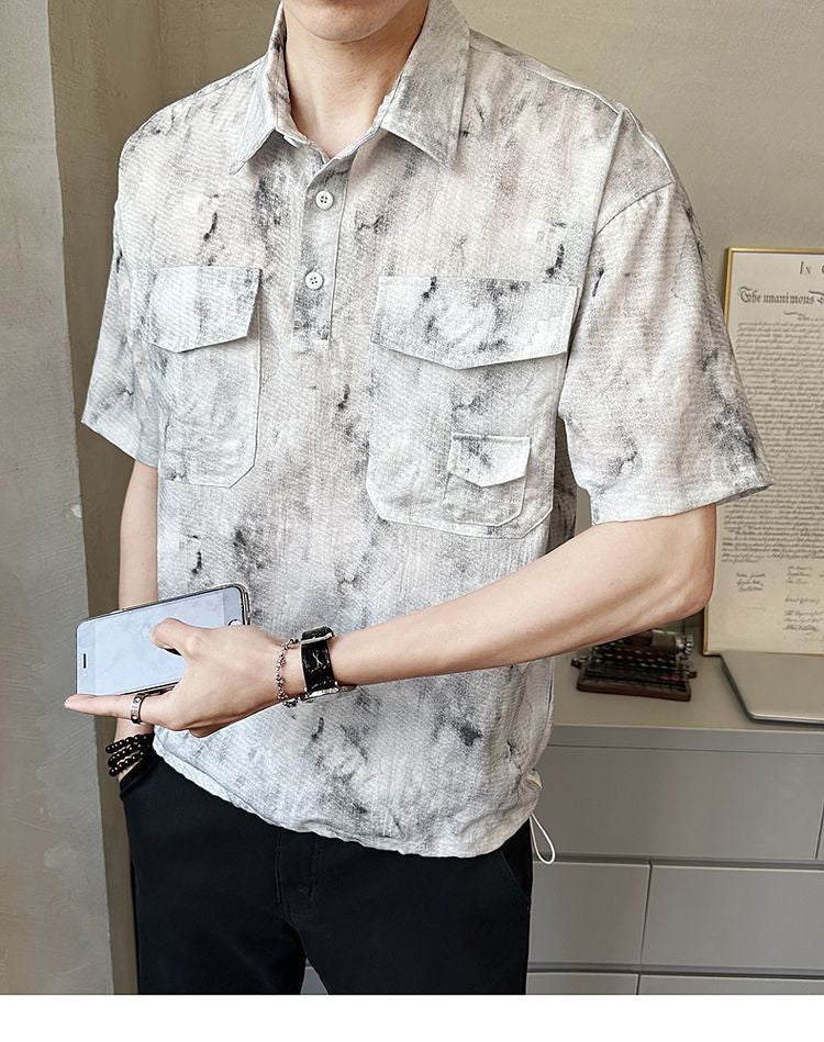 2025 High-end New Short-sleeved Men's Shirt Summer Fashion Trendy Brand Half-sleeved Thin Loose Casual Trend