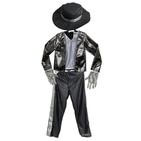 Children MJ Michael Jackson Cosplay Carnival Costume Coat Billie Jean Kids Party Superstar Singer Dance Clothing
