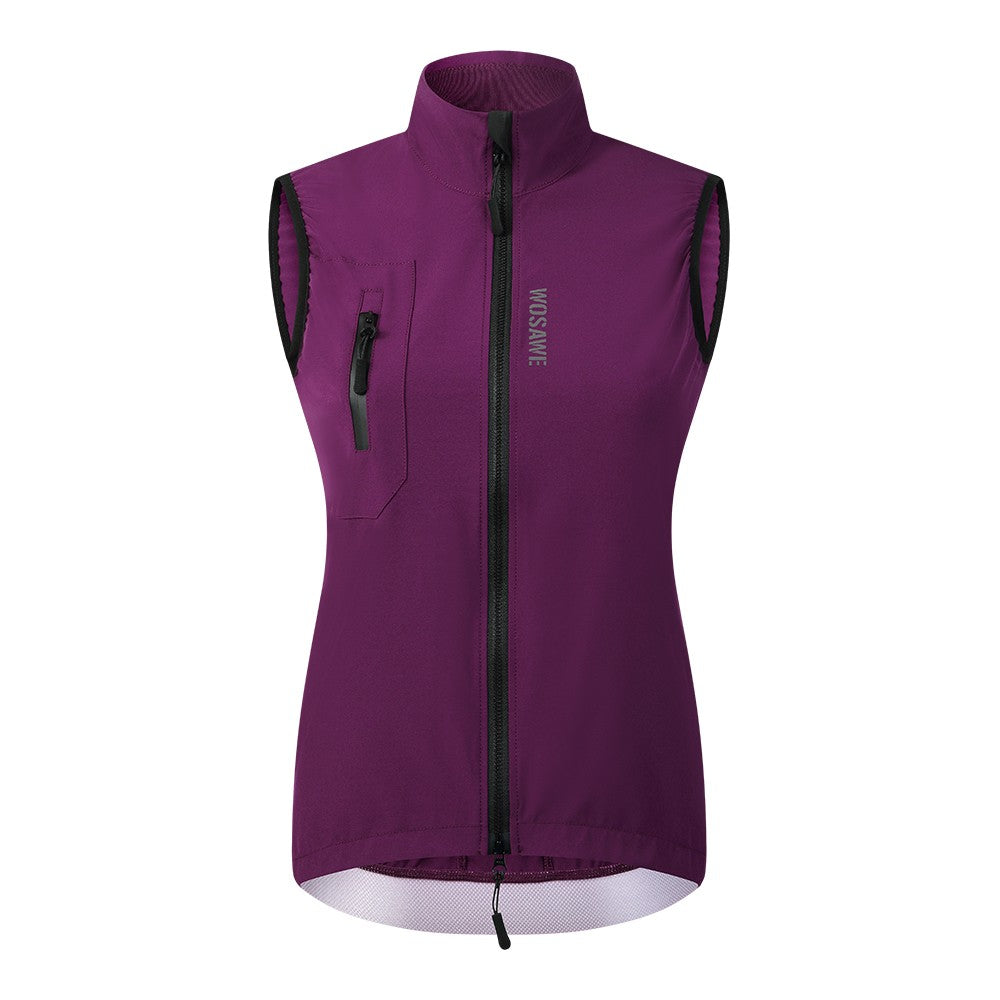 WOSAWE Women's Cycling Jacket Windbreaker Windproof Bike Vest Running Riding MTB Road Bike Tops