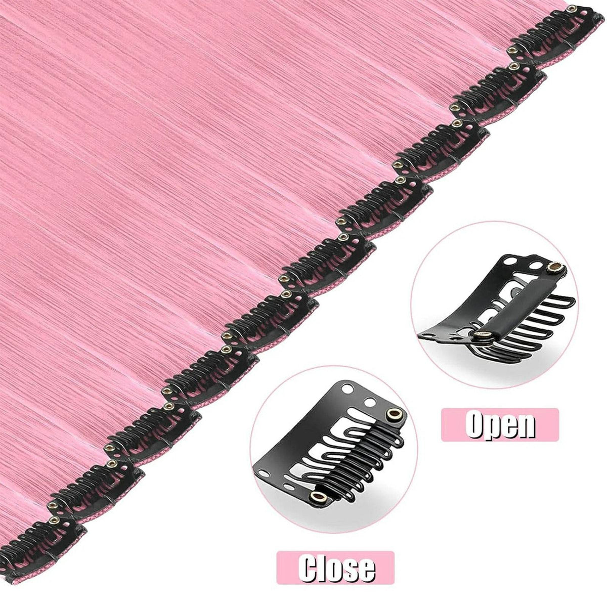 Clip in Hair Extensions Colored Party Highlights 22 inches 6pcs/pack Multi-colors Straight Hair Synthetic Hairpieces Royal Blue