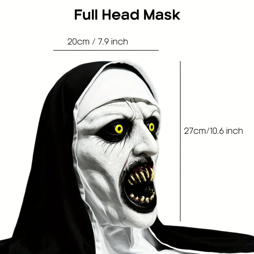New Mask Frightening Nun Costume Synthetic Latex Street Style Horror Accessory Realistic Details Halloween Horror Theme Events