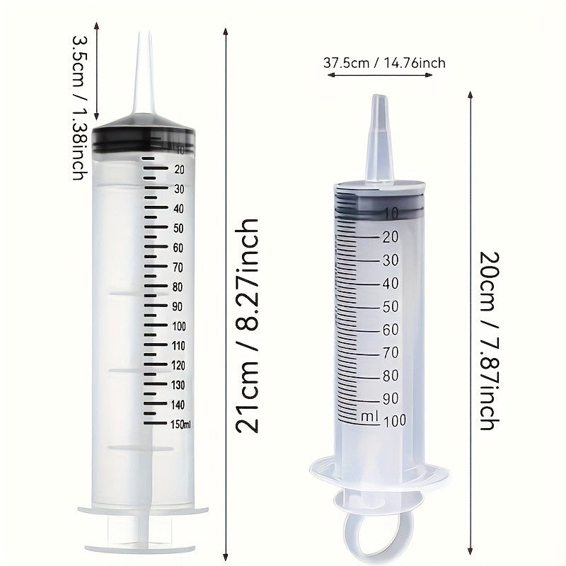 60/100/150ml large syringe with 100 cm of tubing, converter, cap set, garden injector, for liquid lipstick paint epoxy resin oil