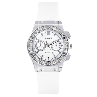New Women Watches Fashion Silicone Quartz Watch All-Match Men's and Women's Same Diamond Watch Neutral Watch Alloy Student Watch