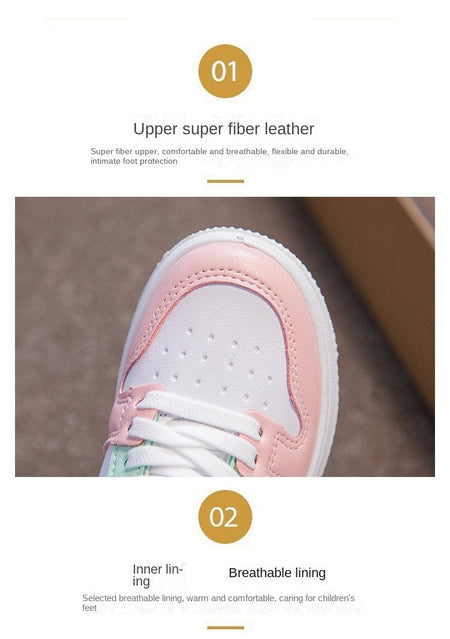 Children's Sneakers Kids Fashion Design White Non-slip Casual Shoes Boys Girls Hook Breathable Sneakers Toddler Outdoor Shoes