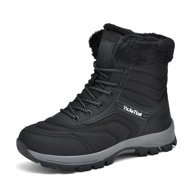 2025Brand Warm Winter Men's Hiking Boots Outdoor Snow Men Boots Men Work Casual Sneakers High Top Keep Warm Non-slip Ankle Boots