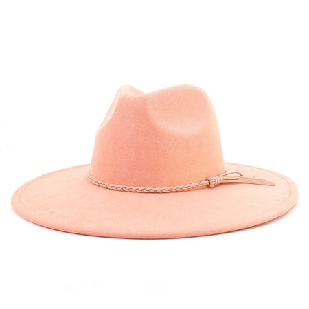 Suede Top Hat 9.5cm Wide Brim Fedora Hat Men Women Autumn Winter Felt Jazz Hats Classic Church Fedoras Chapeau Sombrero Mujer