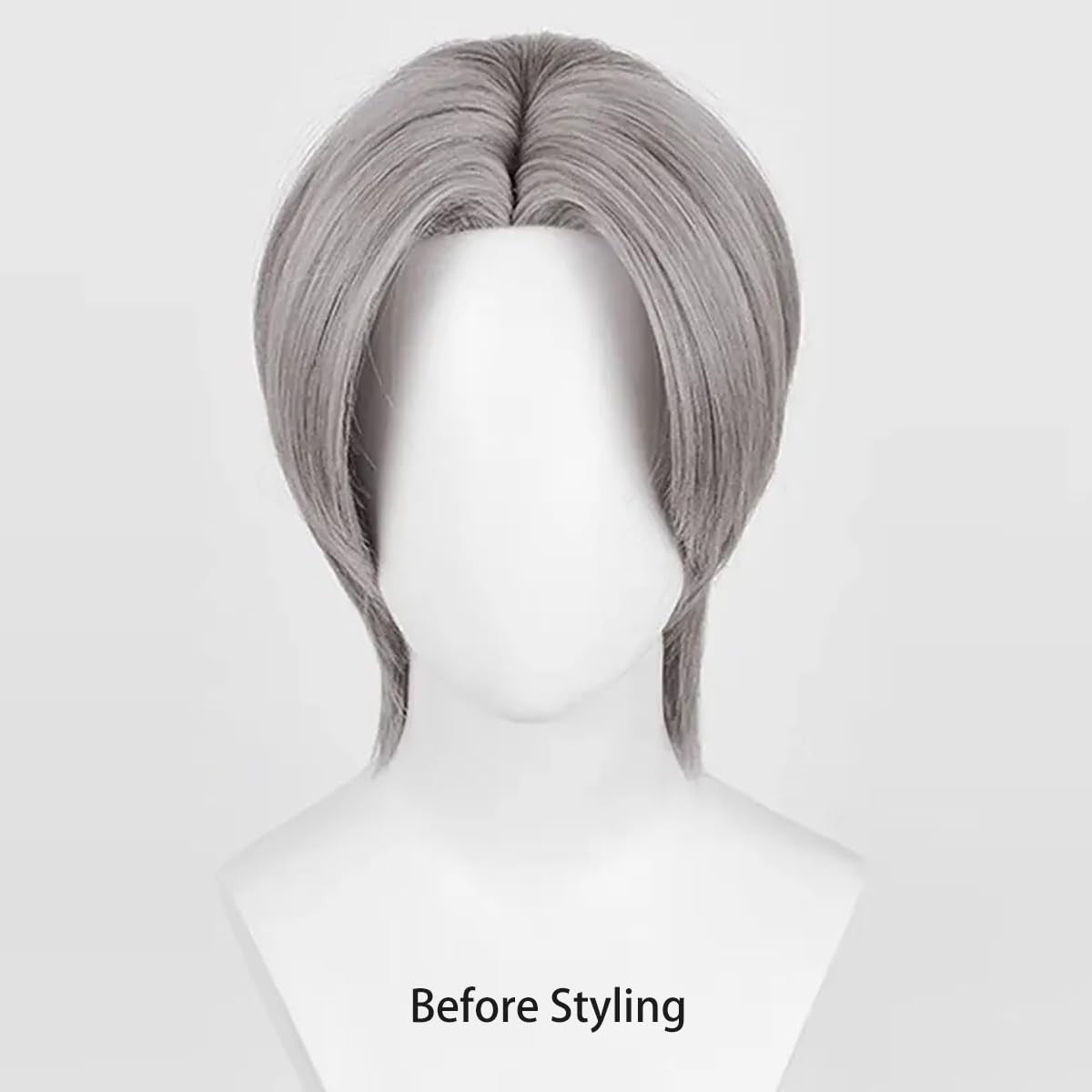 Unisex Short Blonde Wig for Cosplay Costumes Synthetic Fiber Wig with Bangs Halloween Party Anime Wig