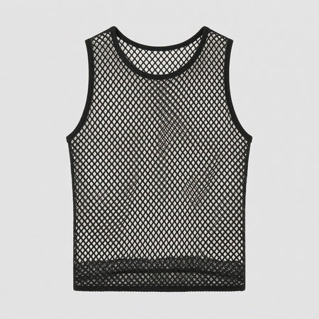 Sexy Transparent Mesh Ultra Thin Perspective Clothing Fishing Net Hollow Vest Headscarf Hood Cosplay Party