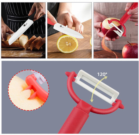 Kitchen Chef Knife Rustproof Fruit Paring Knife Ceramic Knife Household Utility Vegetable Slicing Knives Sharp Black Blades Cook