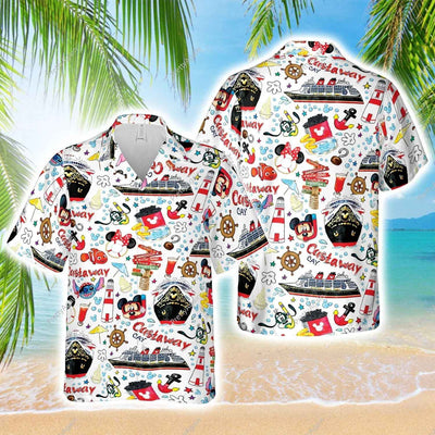 Camisa Hawaiana Con Estampado De Disney Cruise Para Hombre Y mujer, Camisa De Manga Corta Con botones, Camisa Hawaiana De Mickey