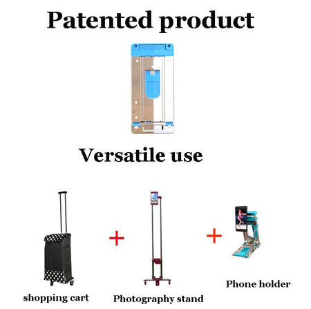 Full folding trolley stainless steel luggage car go to school Trolley bag travel carry suitcase shopping carts Phone holder