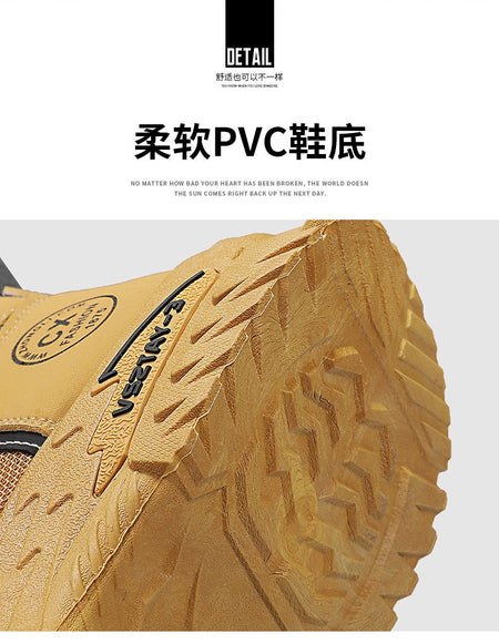 Men's work boots winter lace-up men's shoes warm safety platform size 44 Promotion designer anti-slip fashion