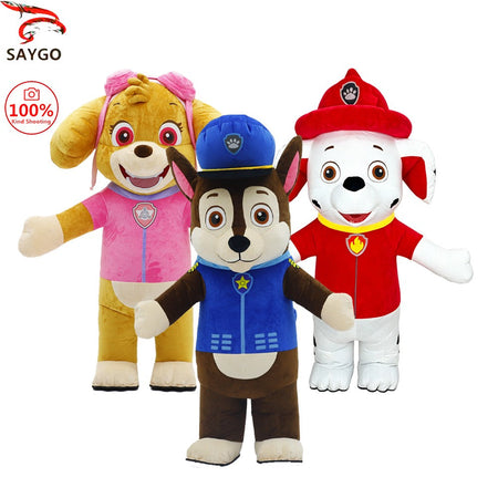 SAYGO Cartoon Dog Inflatable Costume Mascot Adult Character Cosplay Animal Birthday Halloween Party Event Set