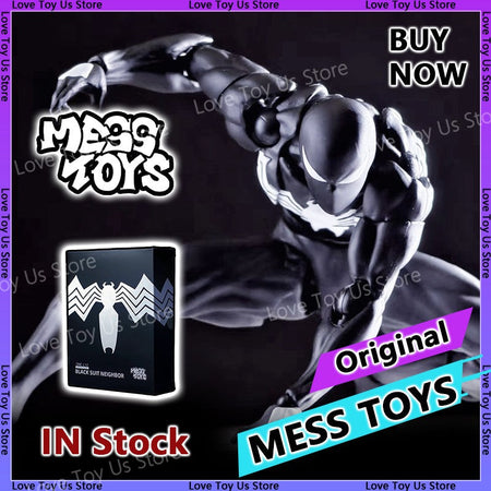 Original Mess Toys Spider Figure Black Suit Neighbor Symbiote Scarlet Spider Kaine Parker Black Red Spider Action Figure Toys