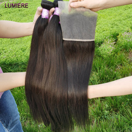 8-40" Bone Straight Human Hair Bundles 1/3/4 PCS Brazilian Hair Weave Raw Human Hair Bundles Deal Virgin Hair Extensions Lumiere