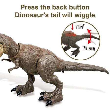 New Jurassic Period Realistic Dinosaur Model Electric Walking Sound Effect Light Up Roaring Tyrannosaurus Boys Dinosaur Gifts