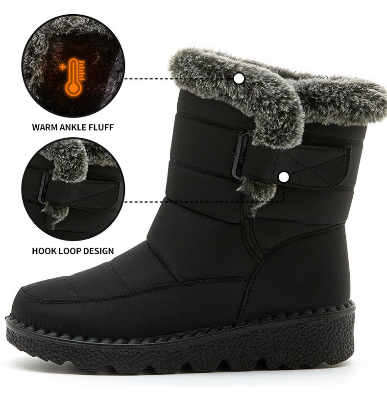 Women's Boots 2025 Trend Winter Shoes For Woman Winter Boots Ankle Low Heels Botas Mujer Waterproof Snow Boots With Fur Shoes