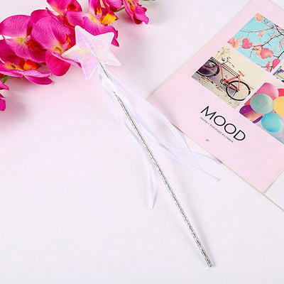 1Pc Fairy Wand Dreamlike Five Pointed Star Fairy Stick Plastic Princess Fairy Cane For Girls Angel Star Wand Halloween Roleplay