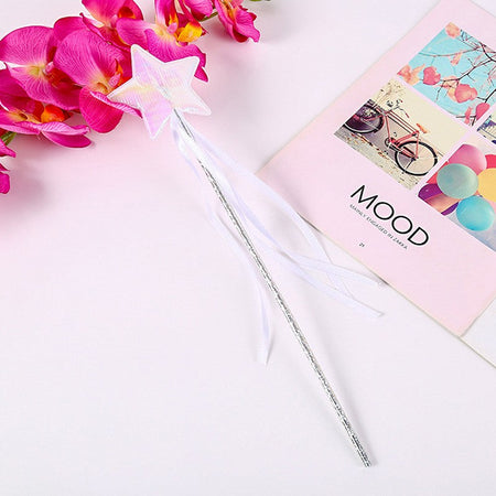 1Pc Fairy Wand Dreamlike Five Pointed Star Fairy Stick Plastic Princess Fairy Cane For Girls Angel Star Wand Halloween Roleplay