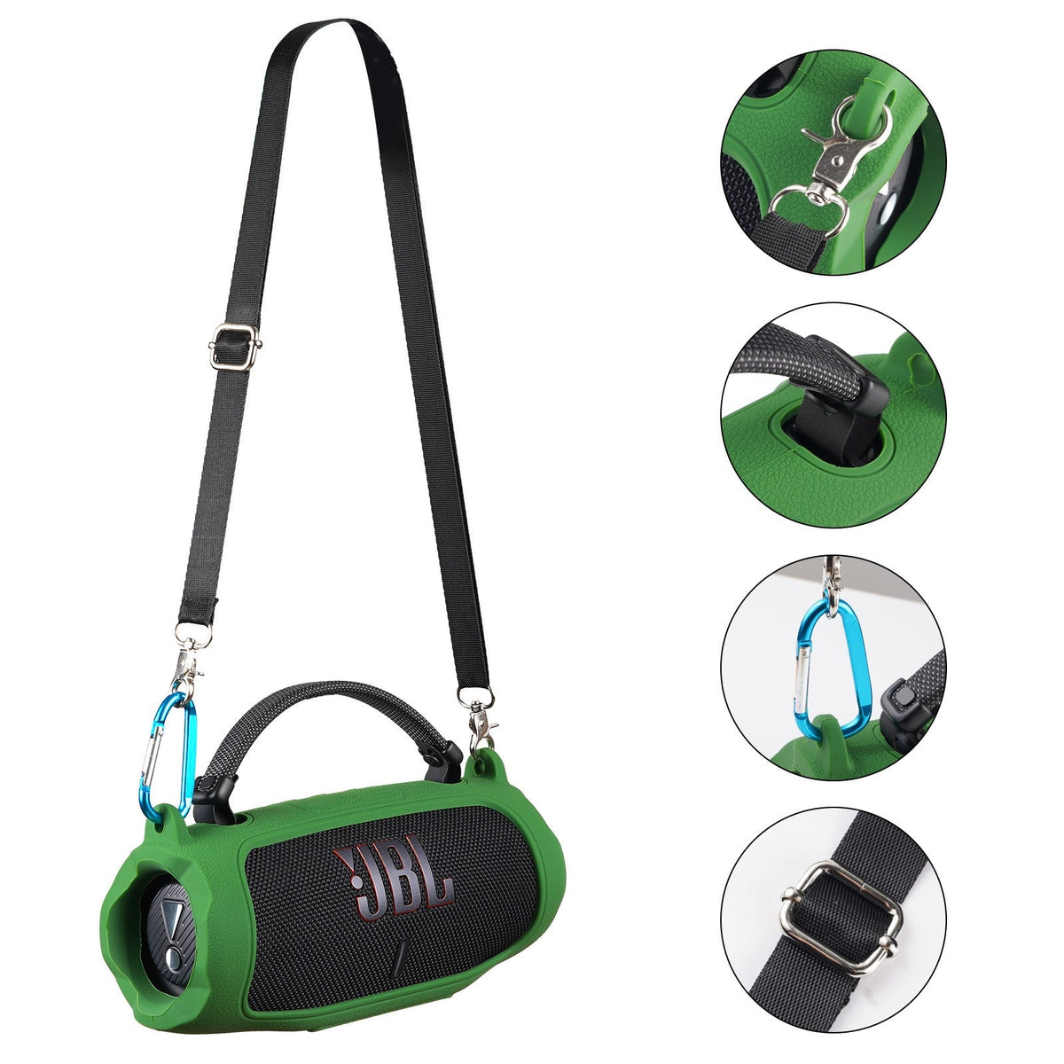 Portable Bluetooth Speaker Carry Silicone Case,Soft Protective Sleeve Cover with Shoulder Strap for JBL Charge 6 Speaker
