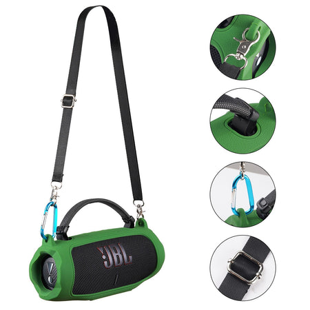 Portable Bluetooth Speaker Carry Silicone Case,Soft Protective Sleeve Cover with Shoulder Strap for JBL Charge 6 Speaker