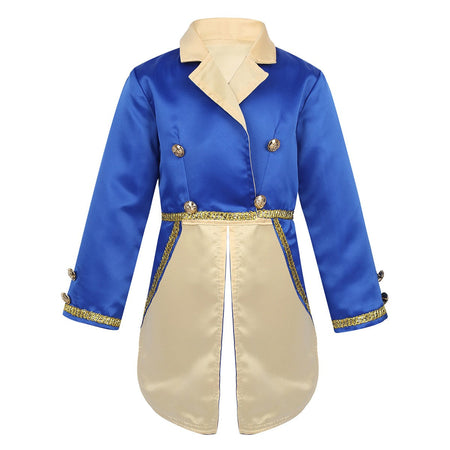 Boys Girls Prince Tuxedo Jacket Turn-Down Collar Coat Halloween Masquerade Theme Party Cosplay Costume Birthday Party Tailcoat